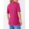 imageANRABESS Womens Half Sleeve Tops Crewneck Shirts Basic Fit Tee Trendy 2026 Spring Summer Business Casual TShirtsHot Pink