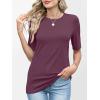 imageANRABESS Womens Half Sleeve Tops Crewneck Shirts Basic Fit Tee Trendy 2026 Spring Summer Business Casual TShirtsPurplish Red