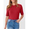 imageANRABESS Womens Half Sleeve Tops Crewneck Shirts Basic Fit Tee Trendy 2026 Spring Summer Business Casual TShirtsRed