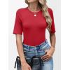 imageANRABESS Womens Half Sleeve Tops Crewneck Shirts Basic Fit Tee Trendy 2026 Spring Summer Business Casual TShirtsRed