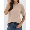imageANRABESS Womens Half Sleeve Tops Summer Basic Tee Crew Neck Casual Soft WrinkleFree Fabric TShirts 2026 Trendy ClothesAlmond