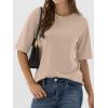 imageANRABESS Womens Half Sleeve Tops Summer Basic Tee Crew Neck Casual Soft WrinkleFree Fabric TShirts 2026 Trendy ClothesAlmond