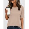 imageANRABESS Womens Half Sleeve Tops Summer Basic Tee Crew Neck Casual Soft WrinkleFree Fabric TShirts 2026 Trendy ClothesAlmond