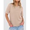 imageANRABESS Womens Half Sleeve Tops Summer Basic Tee Crew Neck Casual Soft WrinkleFree Fabric TShirts 2026 Trendy ClothesAlmond
