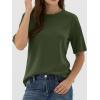 imageANRABESS Womens Half Sleeve Tops Summer Basic Tee Crew Neck Casual Soft WrinkleFree Fabric TShirts 2026 Trendy ClothesArmy Green