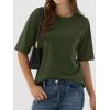 imageANRABESS Womens Half Sleeve Tops Summer Basic Tee Crew Neck Casual Soft WrinkleFree Fabric TShirts 2026 Trendy ClothesArmy Green