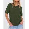 imageANRABESS Womens Half Sleeve Tops Summer Basic Tee Crew Neck Casual Soft WrinkleFree Fabric TShirts 2026 Trendy ClothesArmy Green