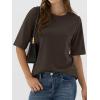imageANRABESS Womens Half Sleeve Tops Summer Basic Tee Crew Neck Casual Soft WrinkleFree Fabric TShirts 2026 Trendy ClothesDark Brown