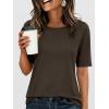 imageANRABESS Womens Half Sleeve Tops Summer Basic Tee Crew Neck Casual Soft WrinkleFree Fabric TShirts 2026 Trendy ClothesDark Brown