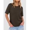 imageANRABESS Womens Half Sleeve Tops Summer Basic Tee Crew Neck Casual Soft WrinkleFree Fabric TShirts 2026 Trendy ClothesDark Brown