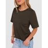 imageANRABESS Womens Half Sleeve Tops Summer Basic Tee Crew Neck Casual Soft WrinkleFree Fabric TShirts 2026 Trendy ClothesDark Brown
