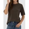imageANRABESS Womens Half Sleeve Tops Summer Basic Tee Crew Neck Casual Soft WrinkleFree Fabric TShirts 2026 Trendy ClothesDark Brown