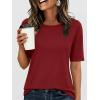 imageANRABESS Womens Half Sleeve Tops Summer Basic Tee Crew Neck Casual Soft WrinkleFree Fabric TShirts 2026 Trendy ClothesDark Red