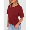 imageANRABESS Womens Half Sleeve Tops Summer Basic Tee Crew Neck Casual Soft WrinkleFree Fabric TShirts 2026 Trendy ClothesDark Red