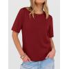 imageANRABESS Womens Half Sleeve Tops Summer Basic Tee Crew Neck Casual Soft WrinkleFree Fabric TShirts 2026 Trendy ClothesDark Red