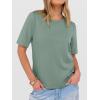 imageANRABESS Womens Half Sleeve Tops Summer Basic Tee Crew Neck Casual Soft WrinkleFree Fabric TShirts 2026 Trendy ClothesLight Green