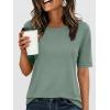 imageANRABESS Womens Half Sleeve Tops Summer Basic Tee Crew Neck Casual Soft WrinkleFree Fabric TShirts 2026 Trendy ClothesLight Green