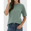 imageANRABESS Womens Half Sleeve Tops Summer Basic Tee Crew Neck Casual Soft WrinkleFree Fabric TShirts 2026 Trendy ClothesLight Green