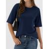imageANRABESS Womens Half Sleeve Tops Summer Basic Tee Crew Neck Casual Soft WrinkleFree Fabric TShirts 2026 Trendy ClothesNavy Blue