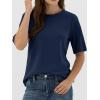 imageANRABESS Womens Half Sleeve Tops Summer Basic Tee Crew Neck Casual Soft WrinkleFree Fabric TShirts 2026 Trendy ClothesNavy Blue