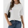 imageANRABESS Womens Half Sleeve Tops Summer Basic Tee Crew Neck Casual Soft WrinkleFree Fabric TShirts 2026 Trendy ClothesWhite