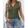 imageANRABESS Womens Lace Trim Tank Tops V Neck Sleeveless Shirts 2026 Summer Casual Trendy Dressy Cami TopArmy Green