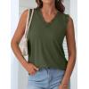 imageANRABESS Womens Lace Trim Tank Tops V Neck Sleeveless Shirts 2026 Summer Casual Trendy Dressy Cami TopArmy Green