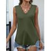 imageANRABESS Womens Lace Trim Tank Tops V Neck Sleeveless Shirts 2026 Summer Casual Trendy Dressy Cami TopArmy Green