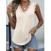 imageANRABESS Womens Lace Trim Tank Tops V Neck Sleeveless Shirts 2026 Summer Casual Trendy Dressy Cami TopBeige