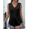 imageANRABESS Womens Lace Trim Tank Tops V Neck Sleeveless Shirts 2026 Summer Casual Trendy Dressy Cami TopBlack