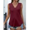 imageANRABESS Womens Lace Trim Tank Tops V Neck Sleeveless Shirts 2026 Summer Casual Trendy Dressy Cami TopBurgundy