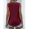 imageANRABESS Womens Lace Trim Tank Tops V Neck Sleeveless Shirts 2026 Summer Casual Trendy Dressy Cami TopBurgundy