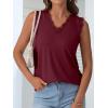imageANRABESS Womens Lace Trim Tank Tops V Neck Sleeveless Shirts 2026 Summer Casual Trendy Dressy Cami TopBurgundy