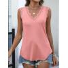 imageANRABESS Womens Lace Trim Tank Tops V Neck Sleeveless Shirts 2026 Summer Casual Trendy Dressy Cami TopCoral Pink