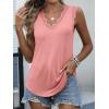imageANRABESS Womens Lace Trim Tank Tops V Neck Sleeveless Shirts 2026 Summer Casual Trendy Dressy Cami TopCoral Pink