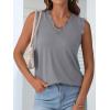 imageANRABESS Womens Lace Trim Tank Tops V Neck Sleeveless Shirts 2026 Summer Casual Trendy Dressy Cami TopGrey