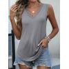 imageANRABESS Womens Lace Trim Tank Tops V Neck Sleeveless Shirts 2026 Summer Casual Trendy Dressy Cami TopGrey