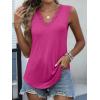imageANRABESS Womens Lace Trim Tank Tops V Neck Sleeveless Shirts 2026 Summer Casual Trendy Dressy Cami TopHot Pink