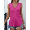 imageANRABESS Womens Lace Trim Tank Tops V Neck Sleeveless Shirts 2026 Summer Casual Trendy Dressy Cami TopHot Pink