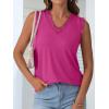 imageANRABESS Womens Lace Trim Tank Tops V Neck Sleeveless Shirts 2026 Summer Casual Trendy Dressy Cami TopHot Pink