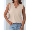 imageANRABESS Womens Lace Trim Tank Tops V Neck Sleeveless Shirts 2026 Summer Casual Trendy Dressy Cami TopKhaki