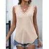 imageANRABESS Womens Lace Trim Tank Tops V Neck Sleeveless Shirts 2026 Summer Casual Trendy Dressy Cami TopKhaki
