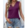 imageANRABESS Womens Lace Trim Tank Tops V Neck Sleeveless Shirts 2026 Summer Casual Trendy Dressy Cami TopPurple