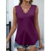 imageANRABESS Womens Lace Trim Tank Tops V Neck Sleeveless Shirts 2026 Summer Casual Trendy Dressy Cami TopPurple