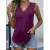 imageANRABESS Womens Lace Trim Tank Tops V Neck Sleeveless Shirts 2026 Summer Casual Trendy Dressy Cami TopPurple