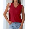 imageANRABESS Womens Lace Trim Tank Tops V Neck Sleeveless Shirts 2026 Summer Casual Trendy Dressy Cami TopRed