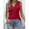 imageANRABESS Womens Lace Trim Tank Tops V Neck Sleeveless Shirts 2026 Summer Casual Trendy Dressy Cami TopRed