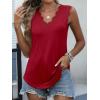 imageANRABESS Womens Lace Trim Tank Tops V Neck Sleeveless Shirts 2026 Summer Casual Trendy Dressy Cami TopRed