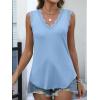 imageANRABESS Womens Lace Trim Tank Tops V Neck Sleeveless Shirts 2026 Summer Casual Trendy Dressy Cami TopSky Blue