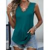 imageANRABESS Womens Lace Trim Tank Tops V Neck Sleeveless Shirts 2026 Summer Casual Trendy Dressy Cami TopTeal